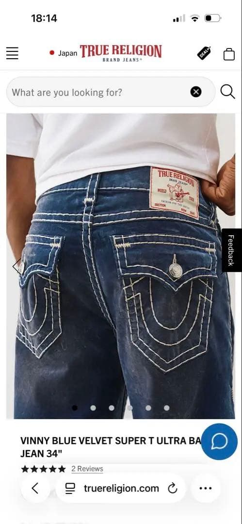 パンツ VINNY VELVET SUPER T TRUERELIGION JEANS