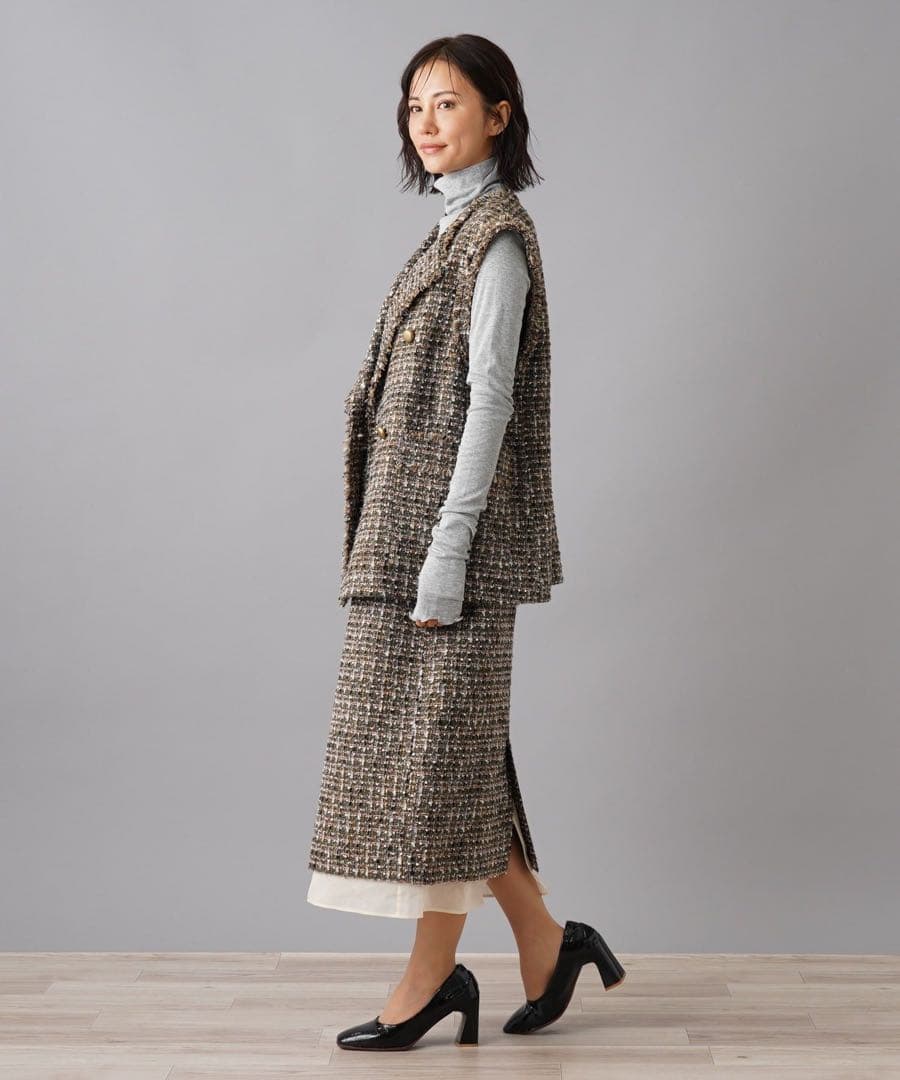 未使用級 2024AW ネミカ 大草直子さん×NEMIKA ベスト 尾州産 S