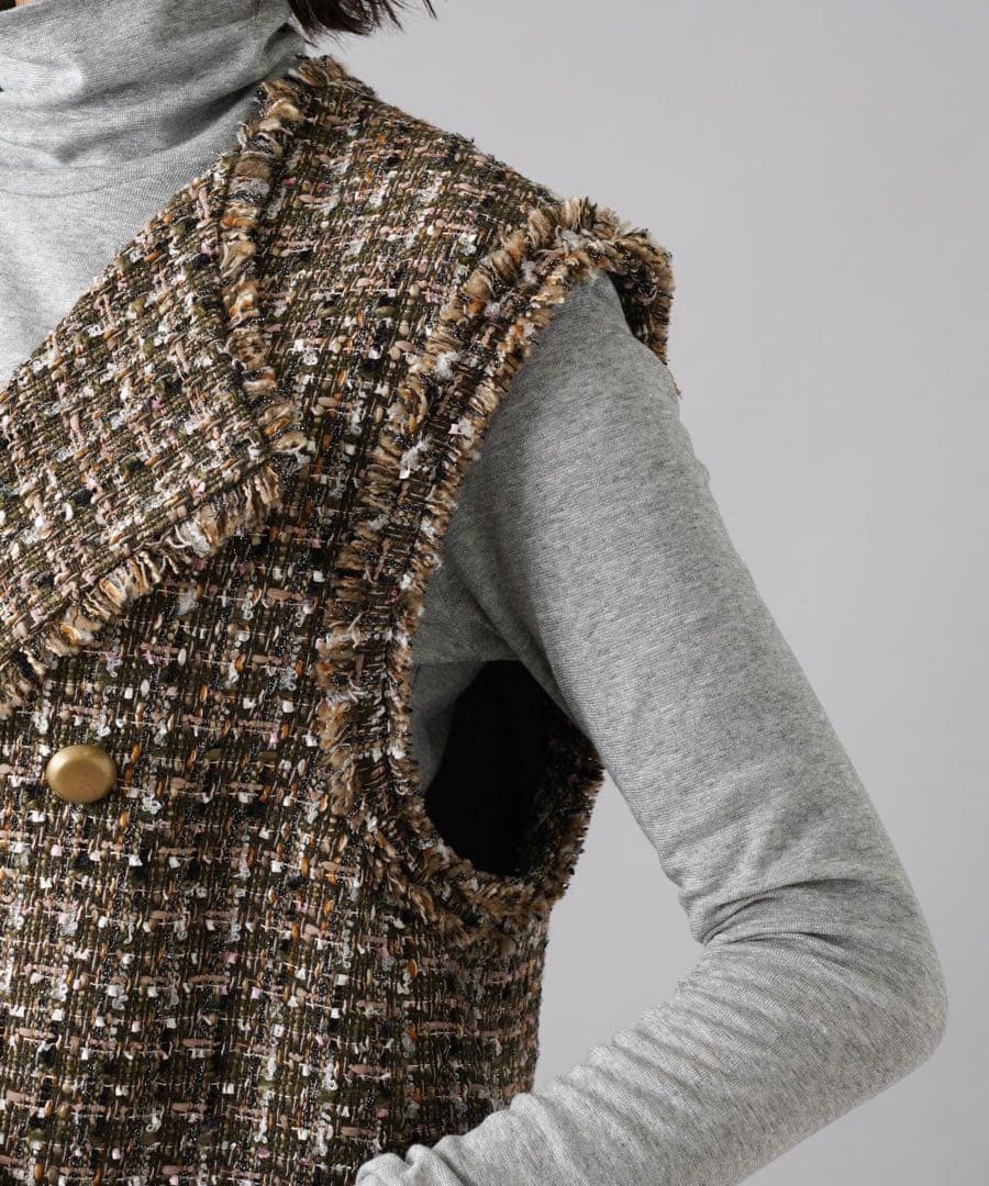 未使用級 2024AW ネミカ 大草直子さん×NEMIKA ベスト 尾州産 S