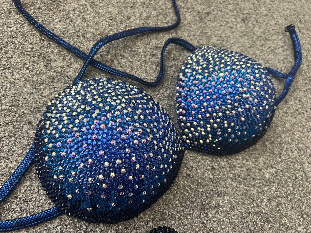 jbbf コンテストビキニ　ブルー　スワロフスキー