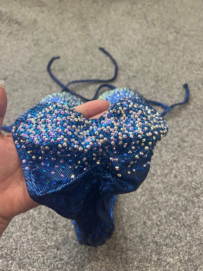 jbbf コンテストビキニ　ブルー　スワロフスキー