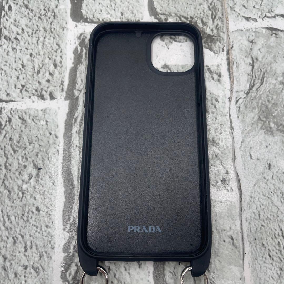 美品付属完備IC搭載✨プラダ iPhone14/15plus 三角 サフィアーノ