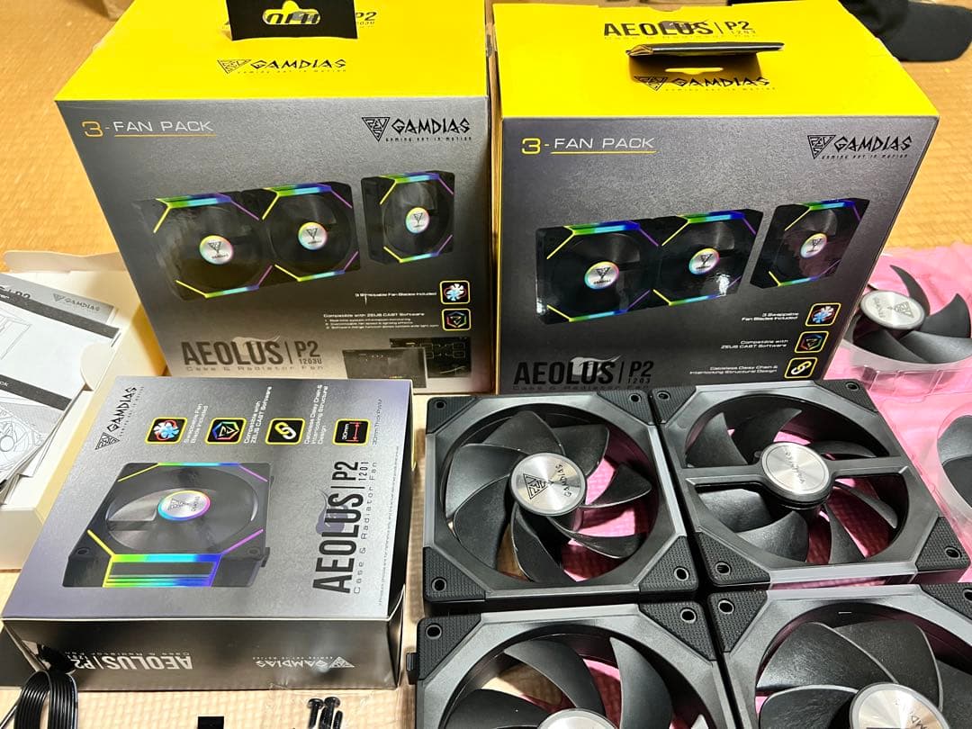 GAMDIAS ゲーミングファン AEOLUS P2-1203 30mm厚　8個