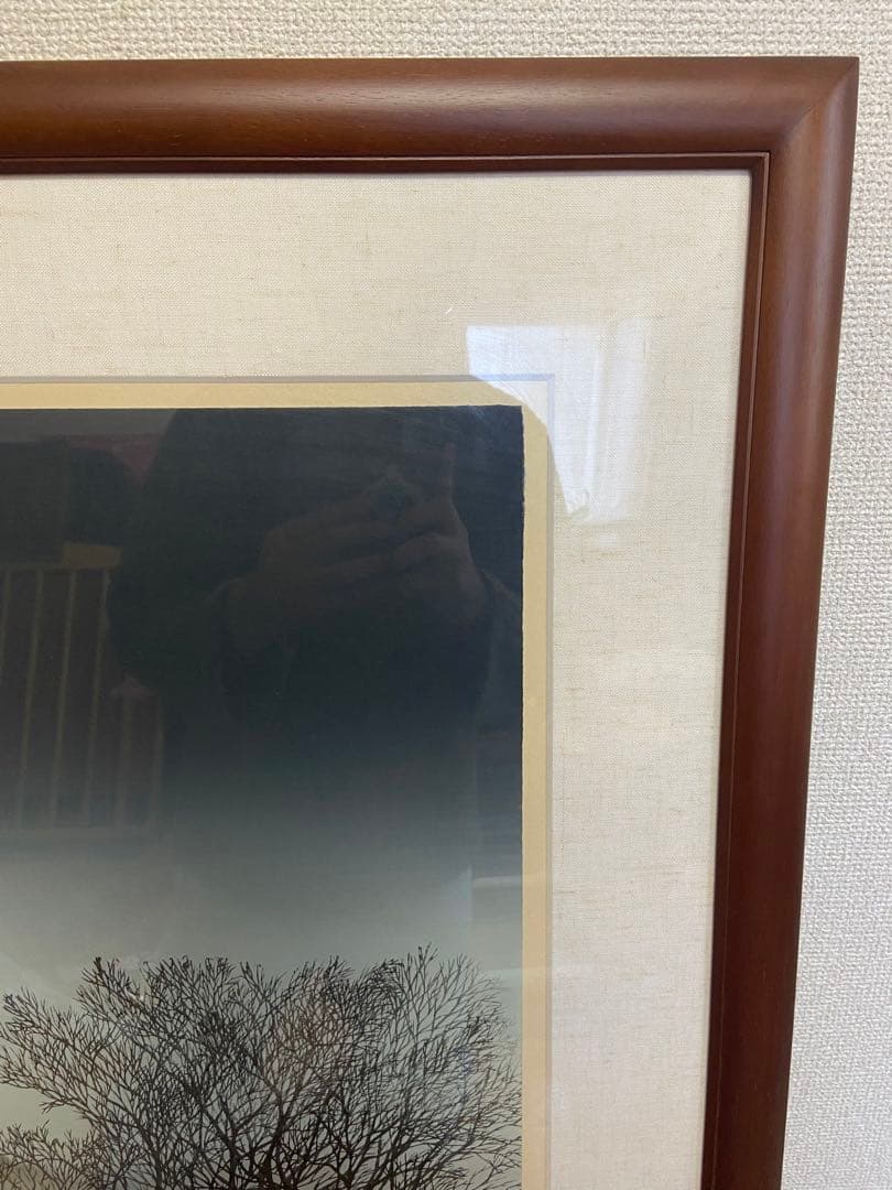 専用　木版画　宮本秋風　[湖上の月]自筆サインあり　A.P