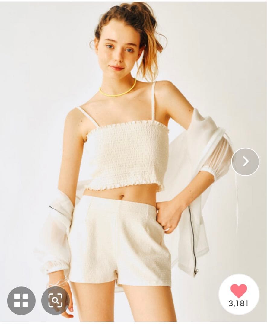 mystic　ミスティック　シアーパーカー4SETスイムウェア アイボリー