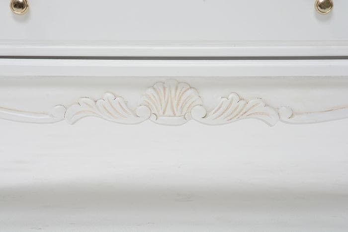 〈たのめる便・現状渡し〉ワイドチェスト アンティークホワイト