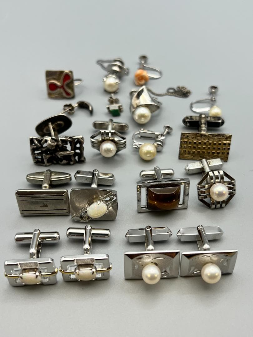 純銀925　SILVER刻印　ネクタイピン　カフス　ピアス　纏め売り　約105g