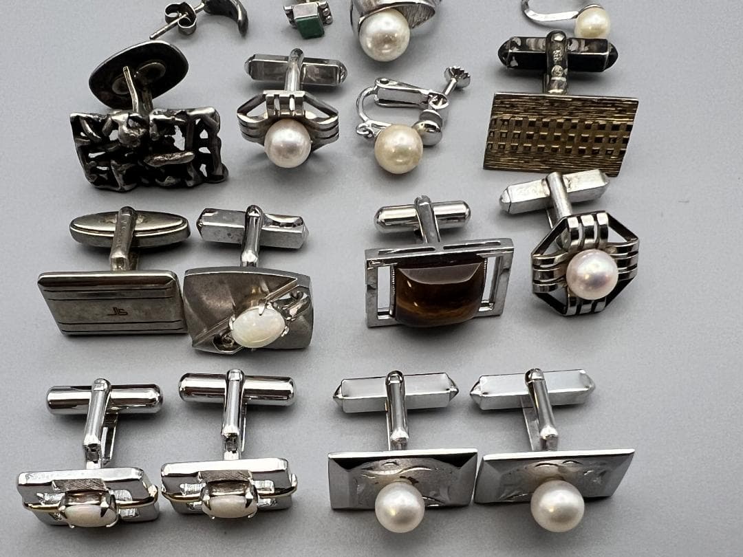 純銀925　SILVER刻印　ネクタイピン　カフス　ピアス　纏め売り　約105g