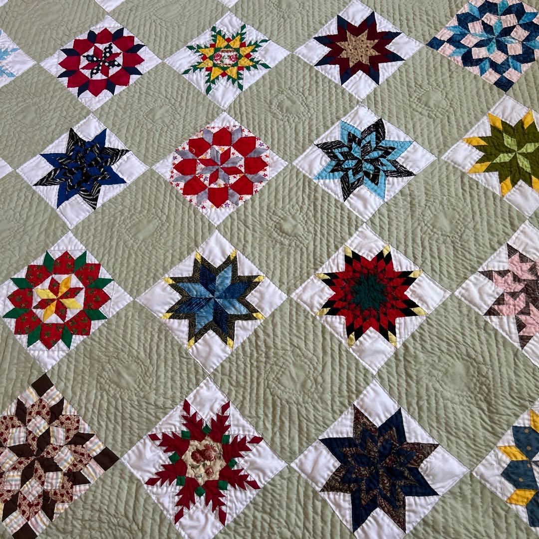 パッチワーク　ベットカバー　マルチカバー　ソファカバー　ハンドメイド