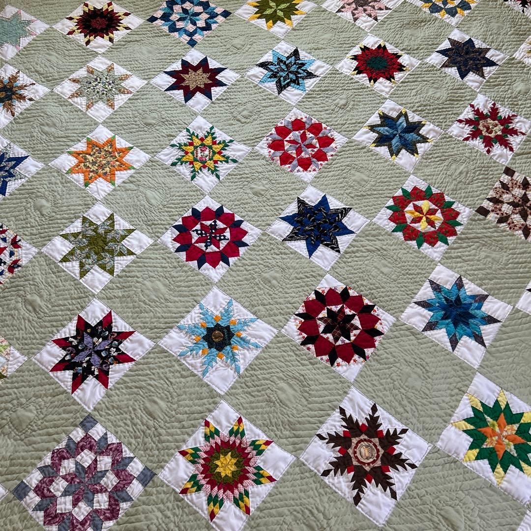 パッチワーク　ベットカバー　マルチカバー　ソファカバー　ハンドメイド