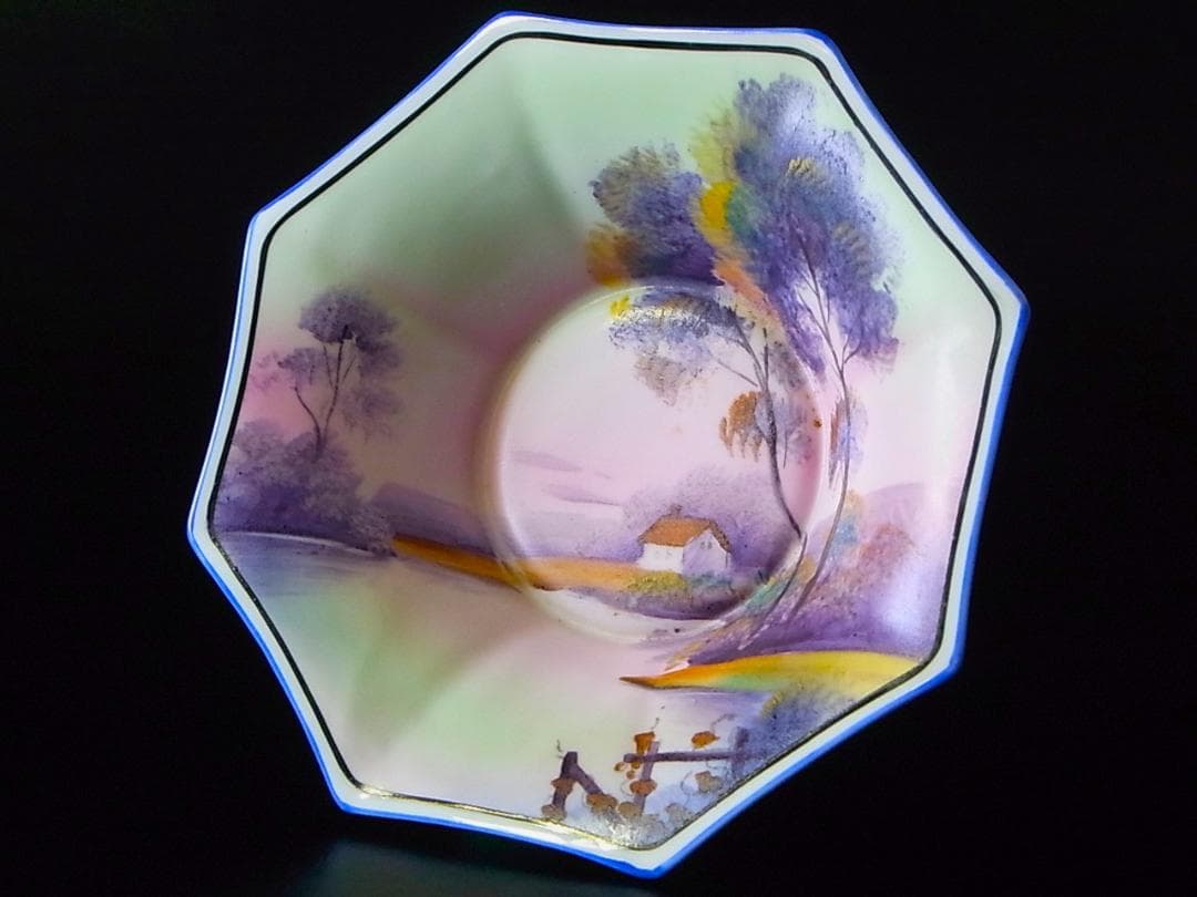 【 E954 】 超名品　大正期～昭和初期　ノリタケ　ハンドペイント鉢＆小皿二点