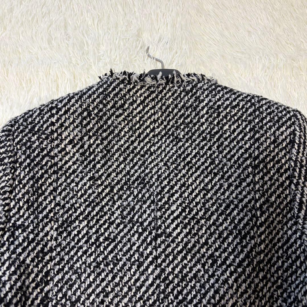 美品　アルアバイル　モノトーンカルゼクルーショートコート