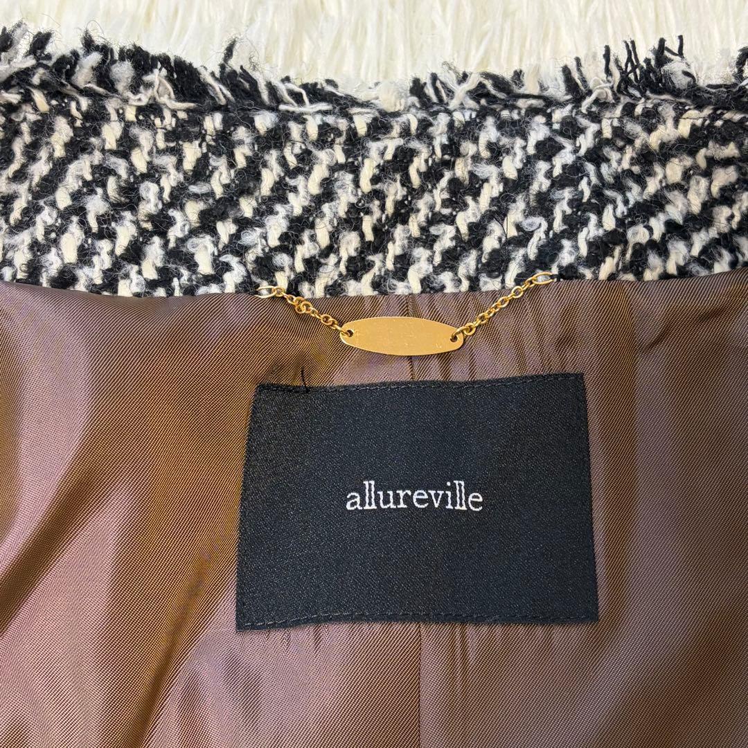 美品　アルアバイル　モノトーンカルゼクルーショートコート