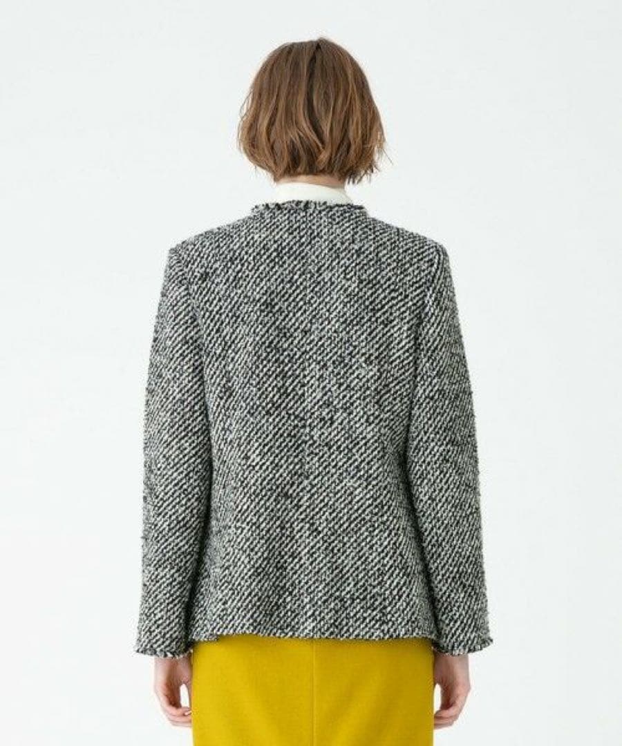 美品　アルアバイル　モノトーンカルゼクルーショートコート