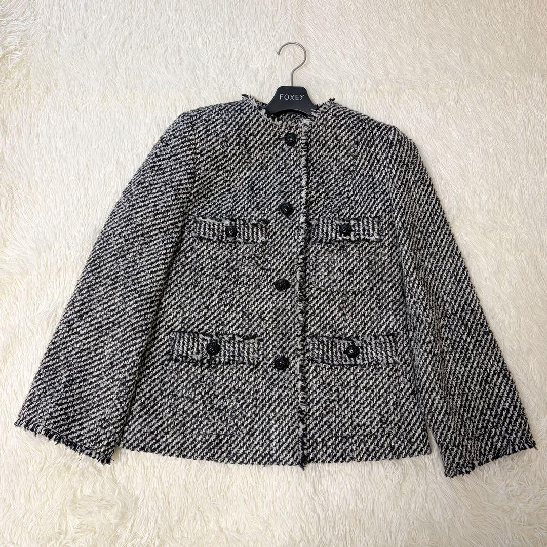 美品　アルアバイル　モノトーンカルゼクルーショートコート