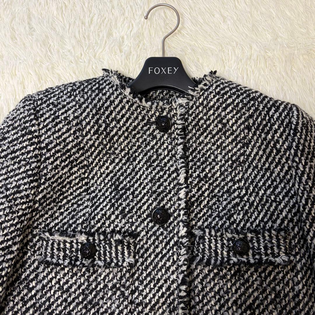 美品　アルアバイル　モノトーンカルゼクルーショートコート