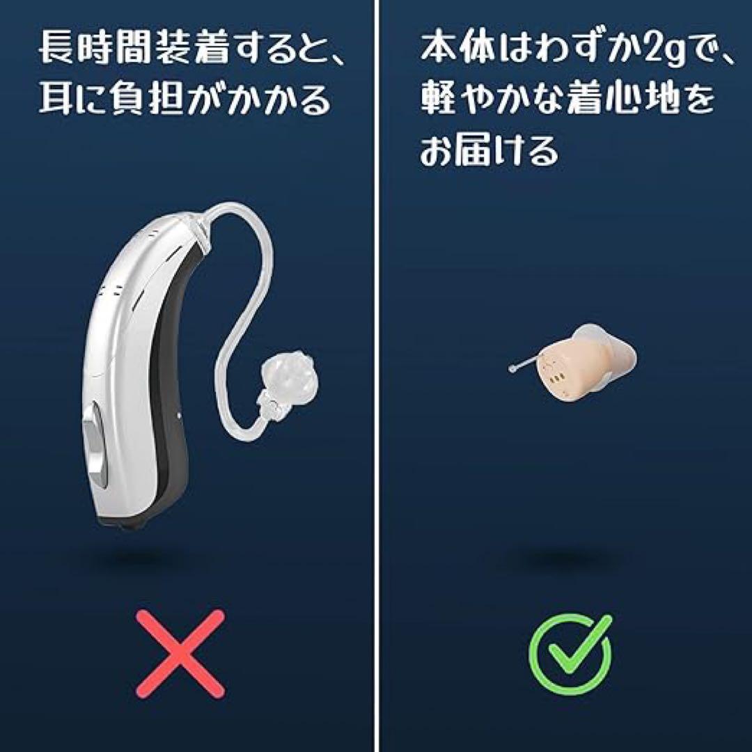 集音器充電式 左右両用充電ケース付耳穴式ノイズ抑え軽量 高齢者向父の日プレゼント