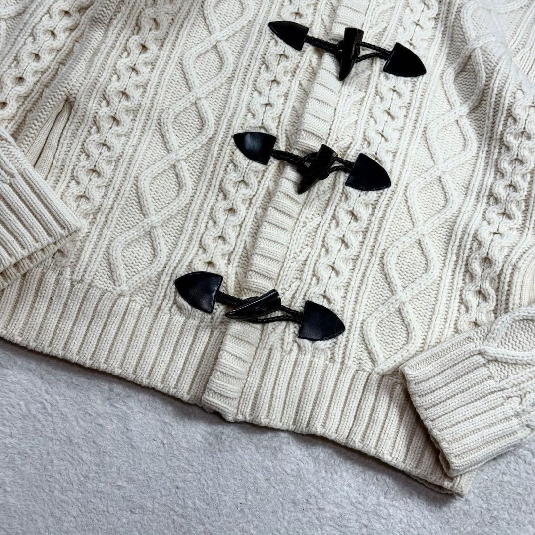 美品 BURBERRY BLACK LABEL ケーブルニット コート ダッフル