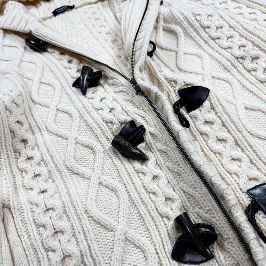 美品 BURBERRY BLACK LABEL ケーブルニット コート ダッフル