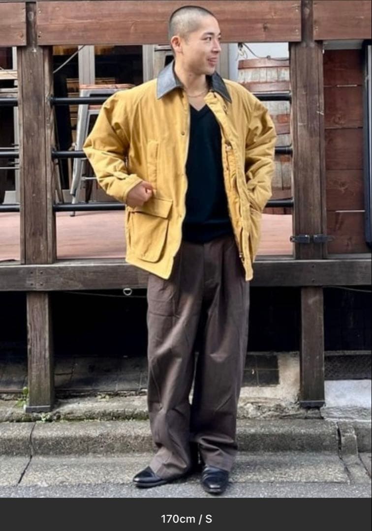 BEAMS ワイドストレート 2プリーツ チノ パンツ サイズ　S