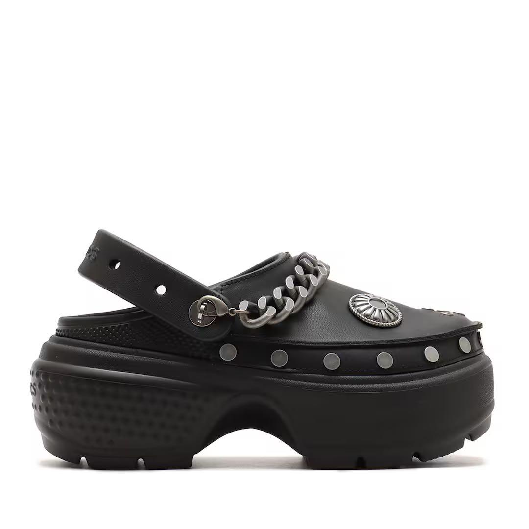 靴 crocs Stomp Embellished Clog Black