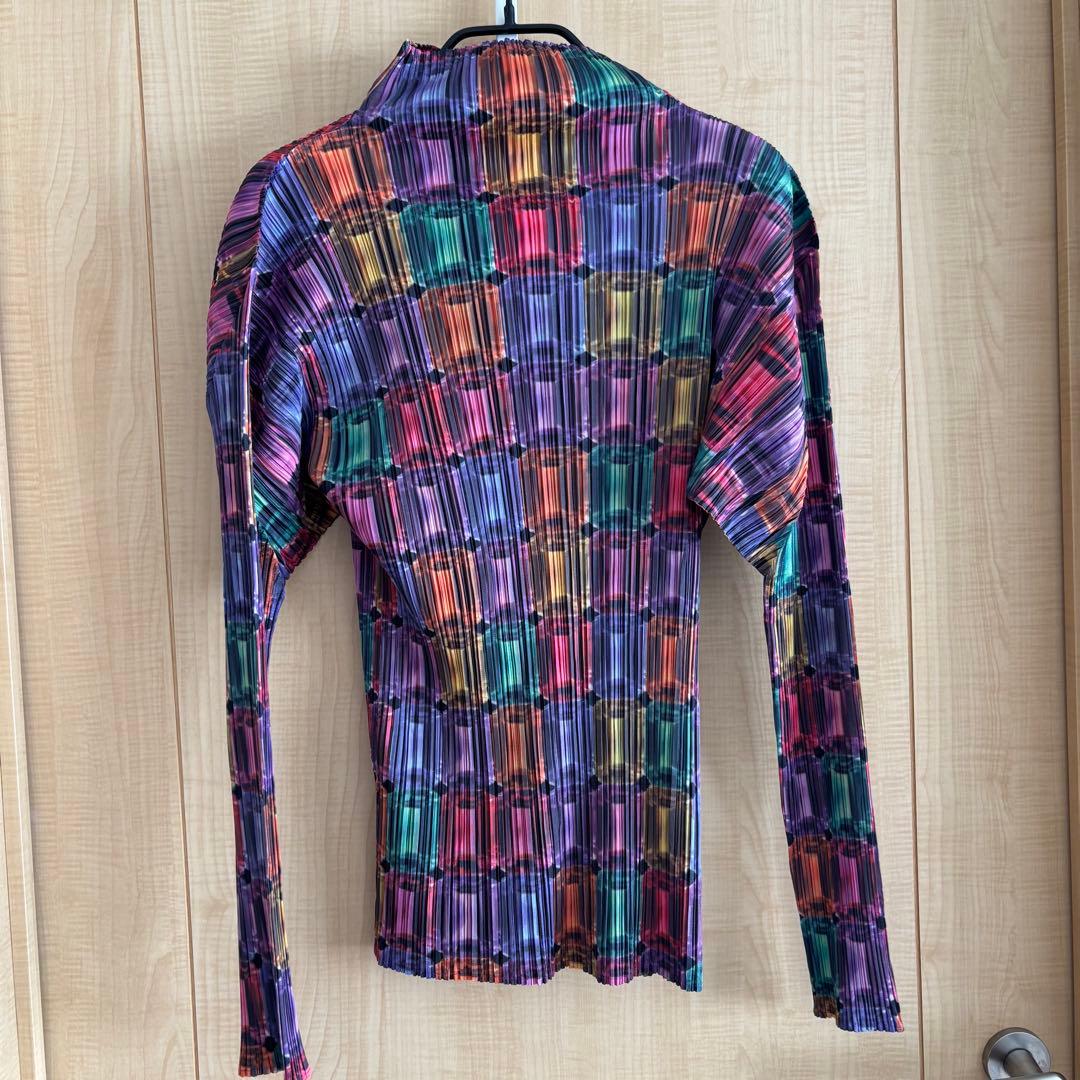 PLEATS PLEASE マルチカラー 幾何学模様 長袖トップス サイズ3