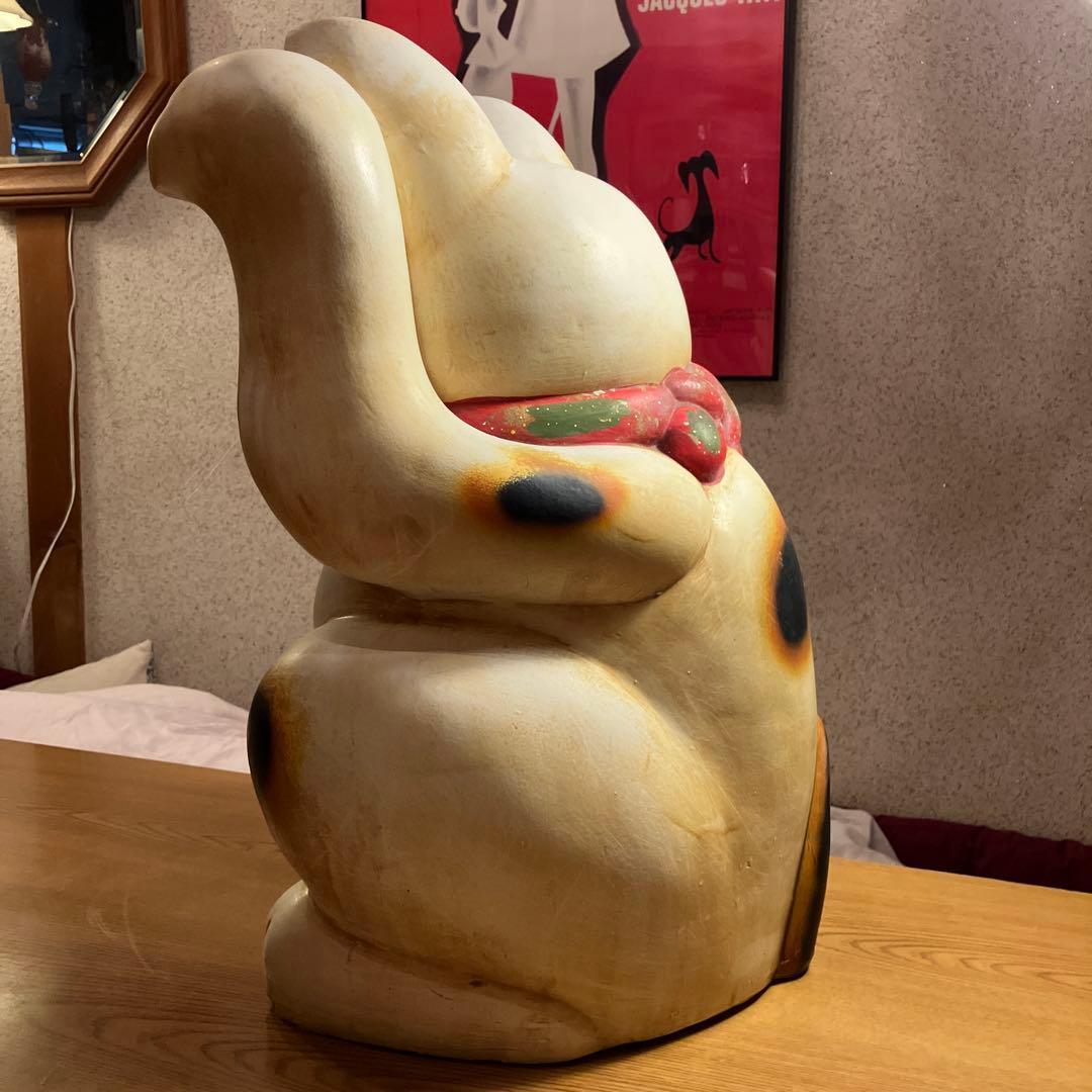 【ヴィンテージ】招き猫 陶器製 約50cm