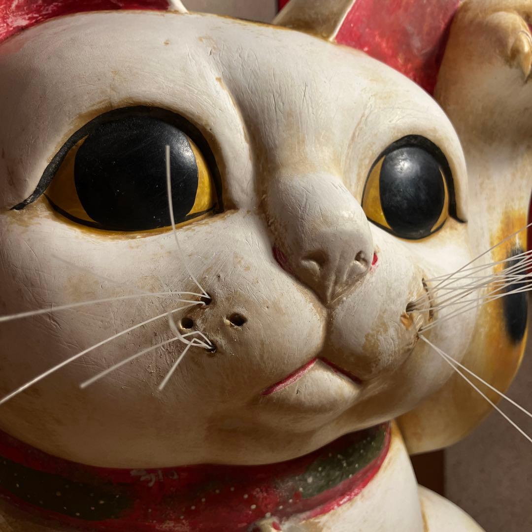 【ヴィンテージ】招き猫 陶器製 約50cm