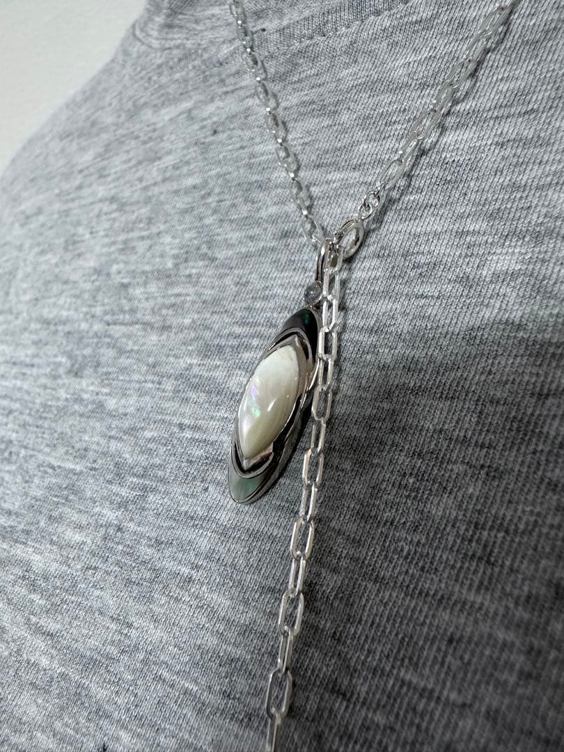 agete アガット　シルバーシェルチャーム　夜光貝　黒蝶貝　販売証明書＆箱付き