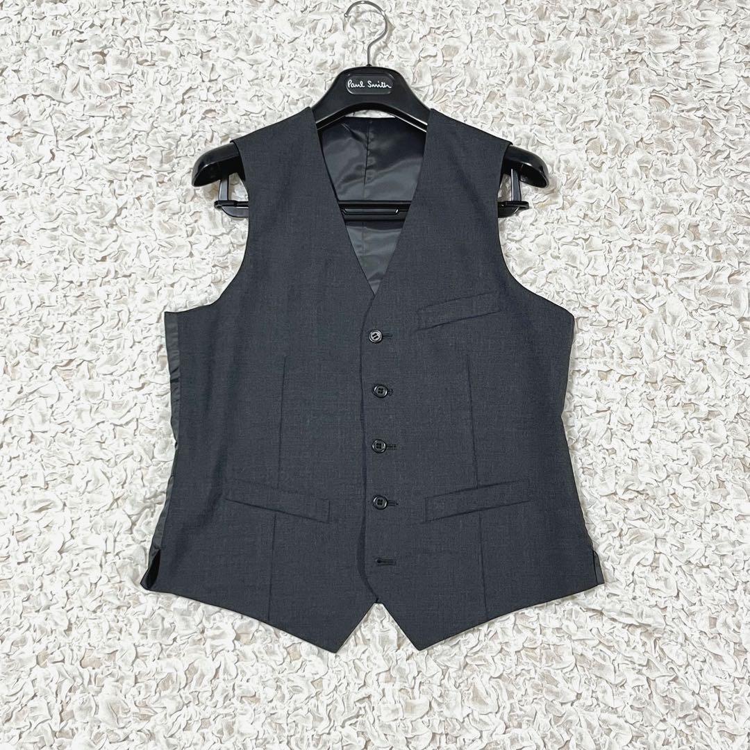 美品 ニューヨーカー スーツ 3ピース セットアップ 背抜き 2B グレー M