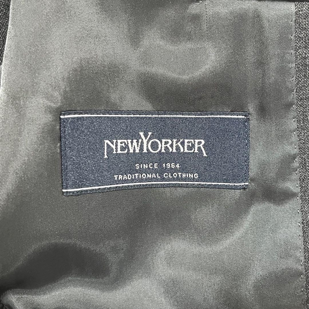 美品 ニューヨーカー スーツ 3ピース セットアップ 背抜き 2B グレー M