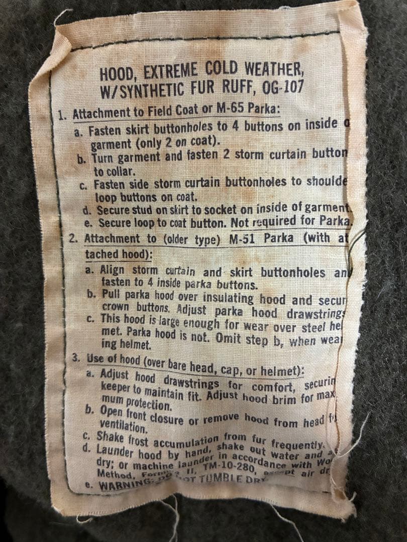 Y*N様 【M65】【XS】【美品】米軍実物M-65 フィッシュテールパーカー