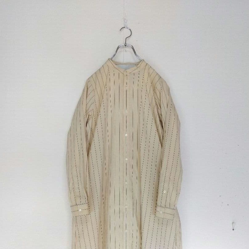 ほぼ未使用✨TICCA バンドカラーストライプシャツワンピース