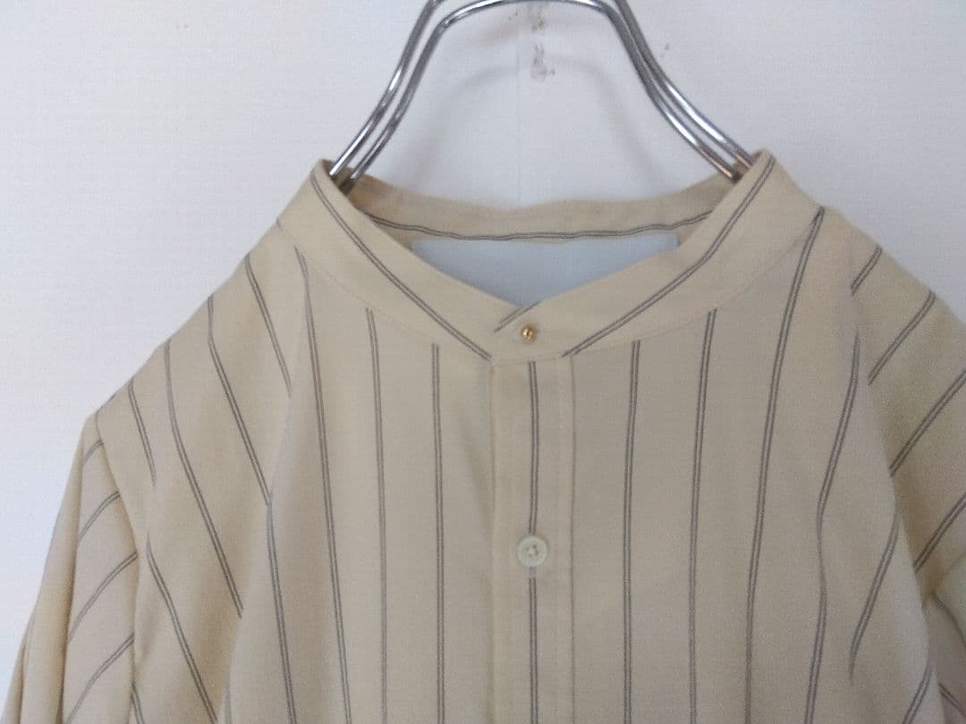 ほぼ未使用✨TICCA バンドカラーストライプシャツワンピース