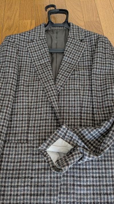 ★SHIPS チェック柄 テーラードジャケット 48(A6、175cm）