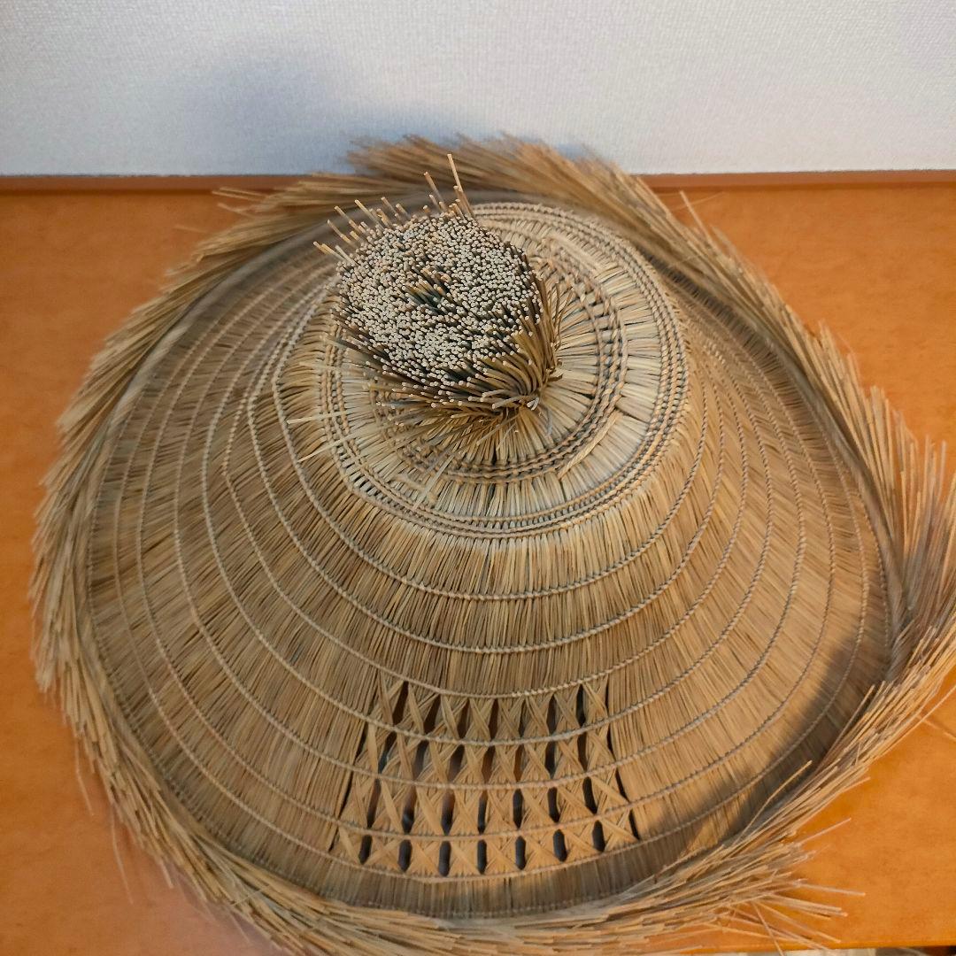 浪人笠 深編笠 虚無僧 小道具 演劇 時代劇 インテリア　座布団付き