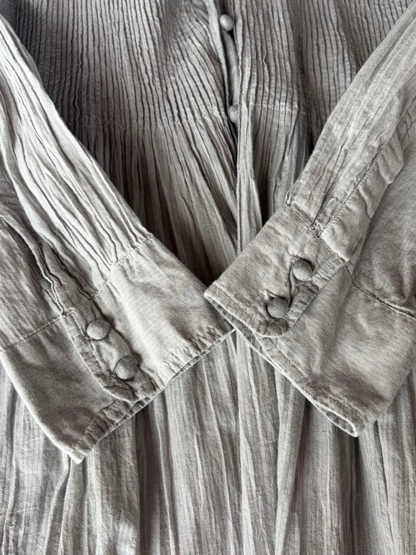 メゾンドソイル maison de soilピンタックコットンワンピース