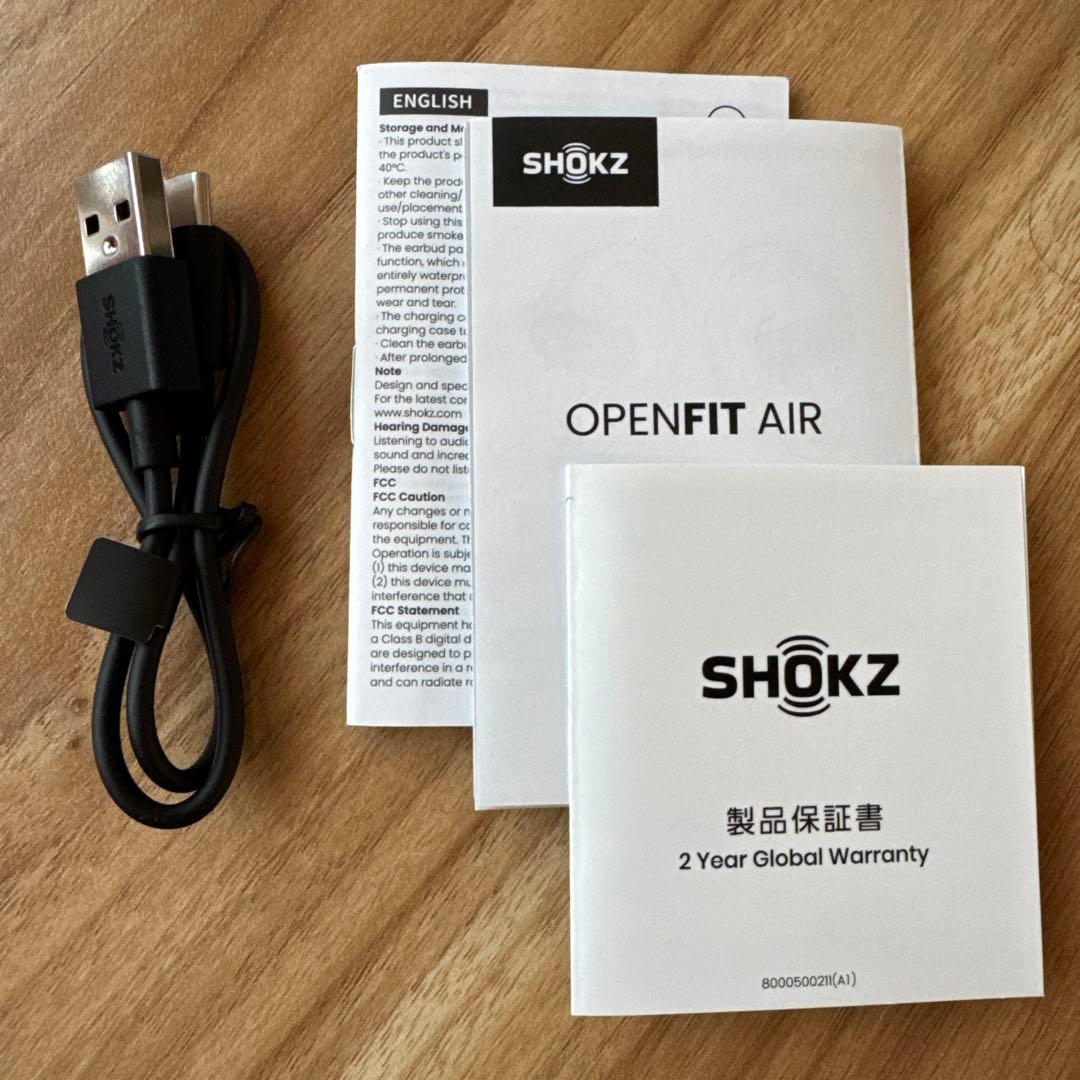 SHOKZ OPENFIT AIR ワイヤレスイヤホン ブラックほぼ新品