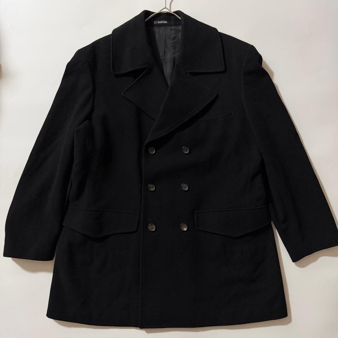 90s初期✨ヨウジヤマモト LQ ウールピーコート ブラック L ダブルブレスト