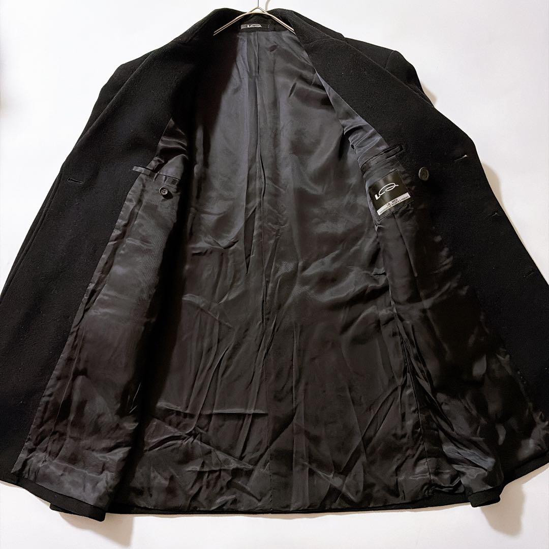 90s初期✨ヨウジヤマモト LQ ウールピーコート ブラック L ダブルブレスト