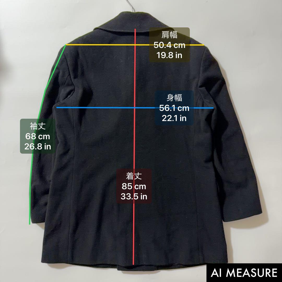 90s初期✨ヨウジヤマモト LQ ウールピーコート ブラック L ダブルブレスト