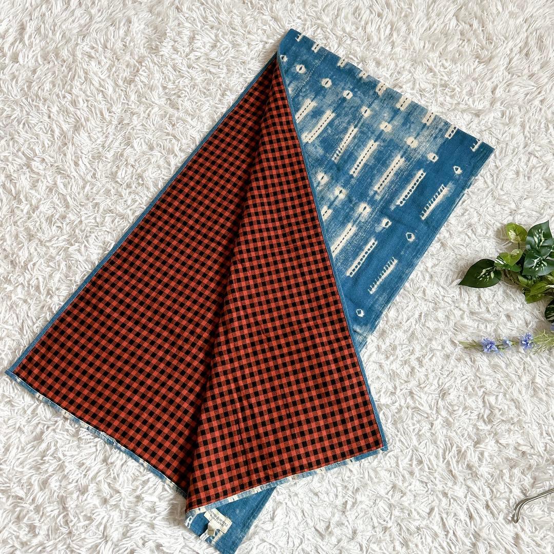 美品⁂レア⁂ラルフローレン⁂大判ストール　リバーシブル　染め柄　総柄　チェック