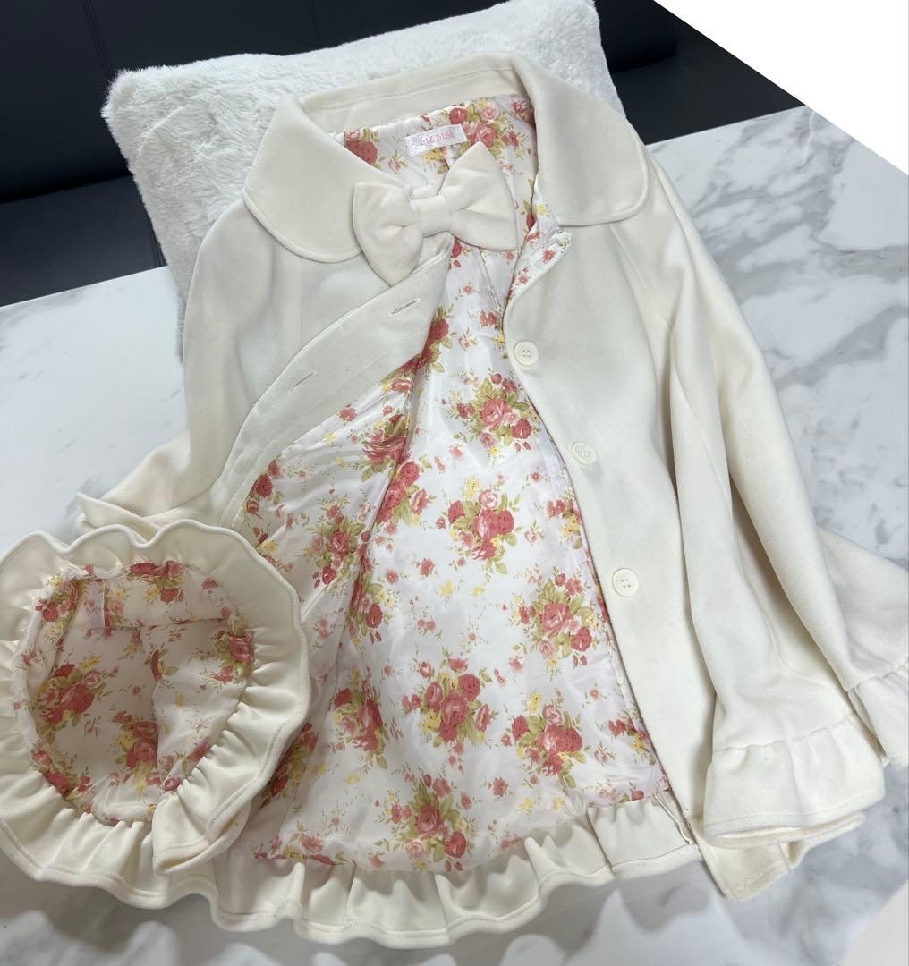 は*け様 《未使用》LIZ LISA Fsize ポンチョ ケープ コート リボ