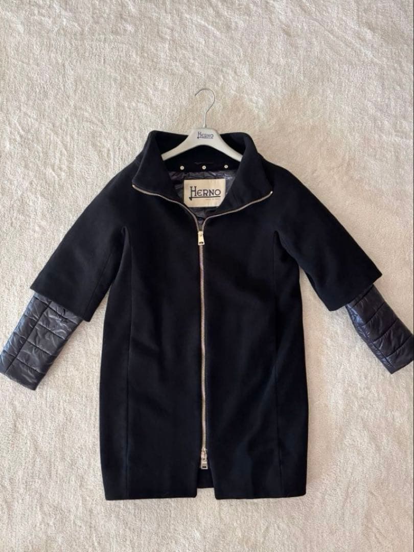 HERNO ヘルノ ウールコート 38 ブラック