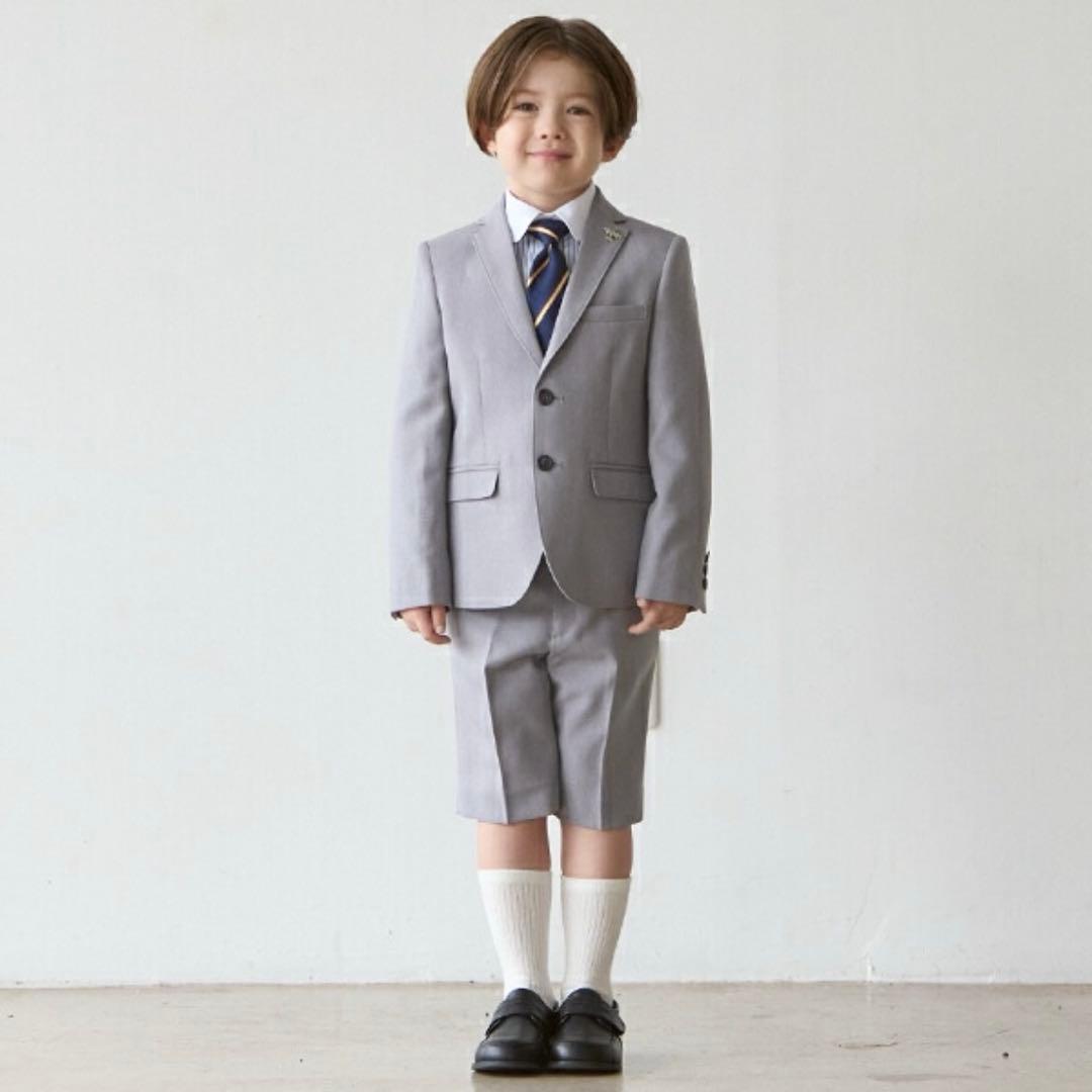 プティマイン　セレモニー　グレーセットアップ　男の子　110