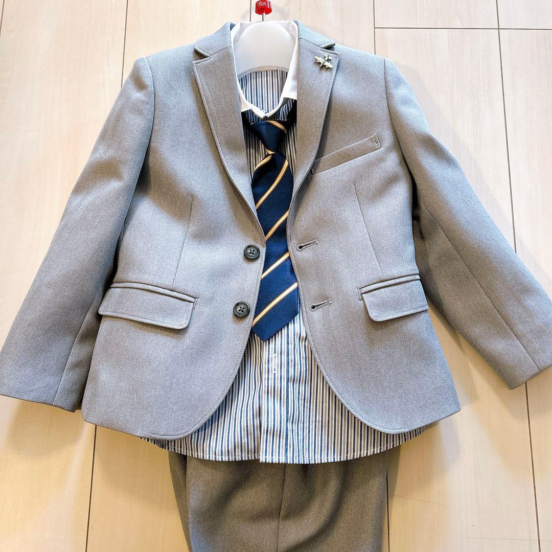 プティマイン　セレモニー　グレーセットアップ　男の子　110