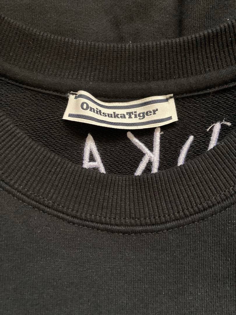 m*a様 【美品】オニツカタイガー 刺繍 スウェット トレーナー 黒 オーバーサ