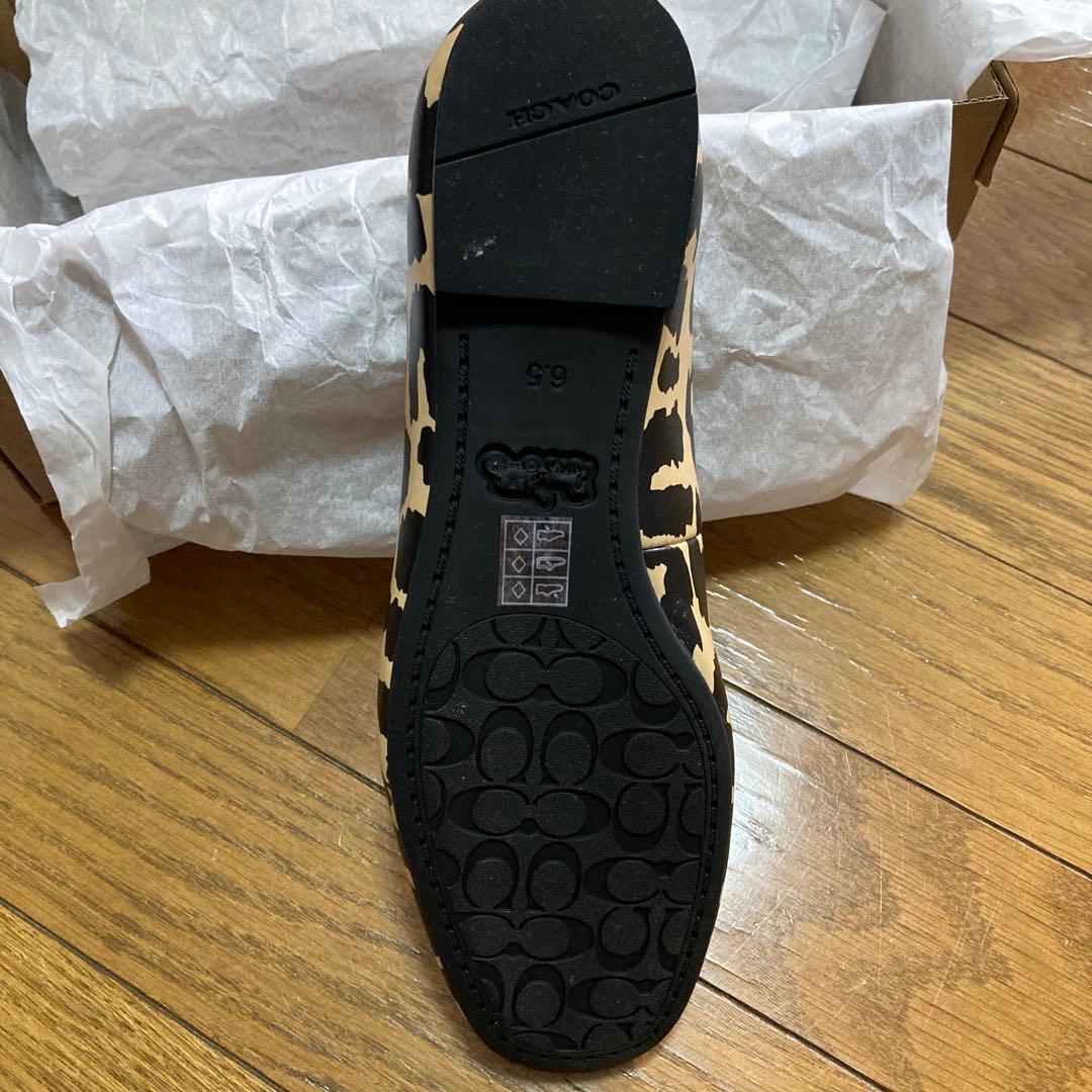 coachコーチ新品ウェンディバレエシューズレオパード柄フラットパンプス