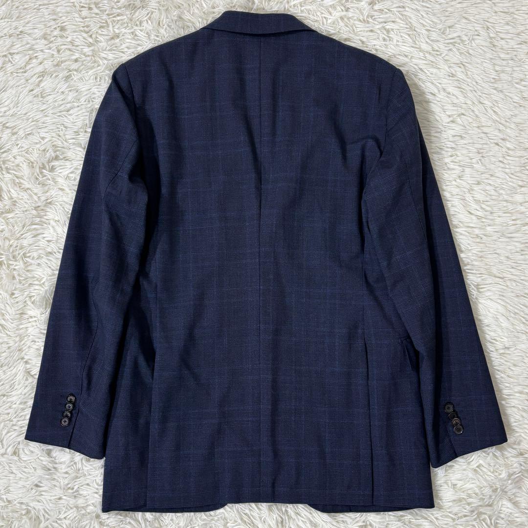 【最高級 ロロピアーナ】 SHIPS ジャケット グレンチェック ネイビー 48