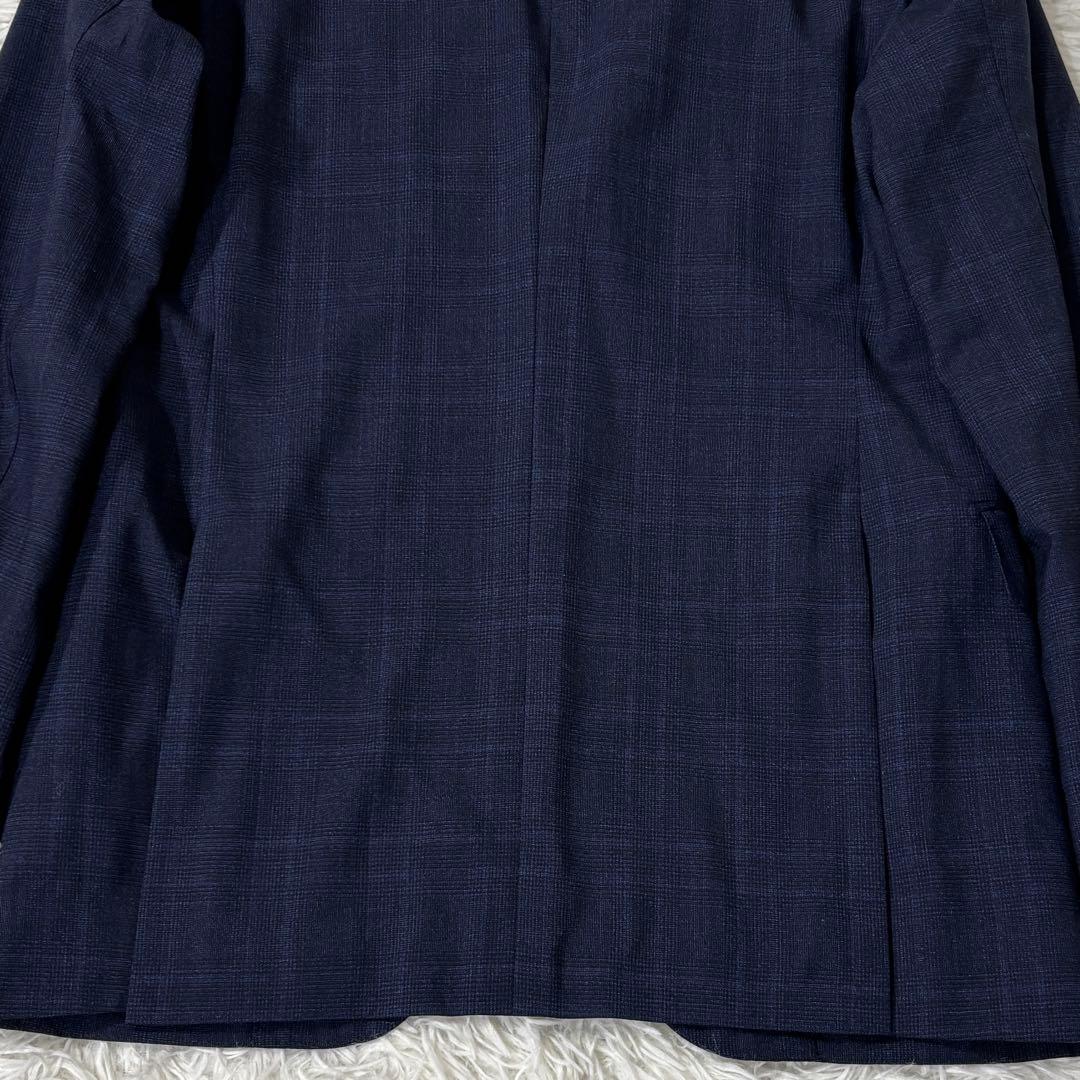 【最高級 ロロピアーナ】 SHIPS ジャケット グレンチェック ネイビー 48